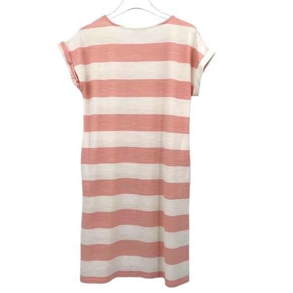 Pink & White Striped Dolman Sleeve Dress Size S - Picture 3 of 6